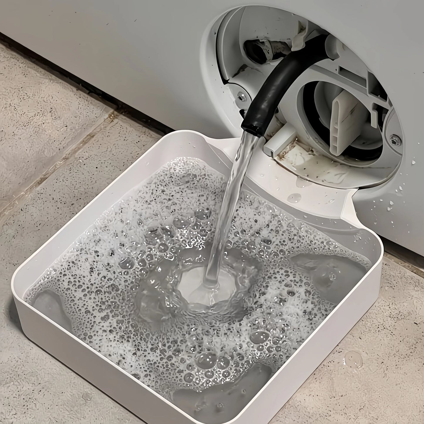 Vaschetta raccogli acqua scarico lavatrice – con filtro lanugine e raccolta oggetti per lavanderia pulita