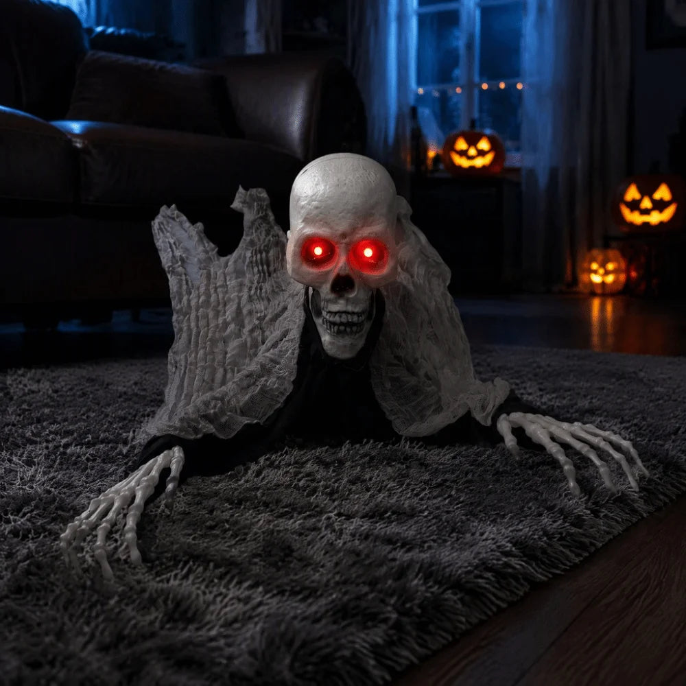 Fantasma Strisciante Halloween con Occhi Rossi Luminosi