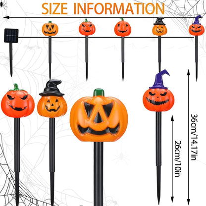 Luci solari Halloween a zucca 5 pezzi con cappello
