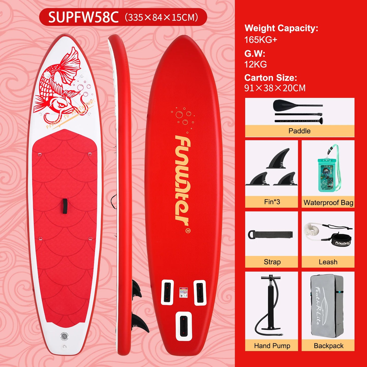 Feath-R-Lite 11' SUP gonfiabile - kit accessori