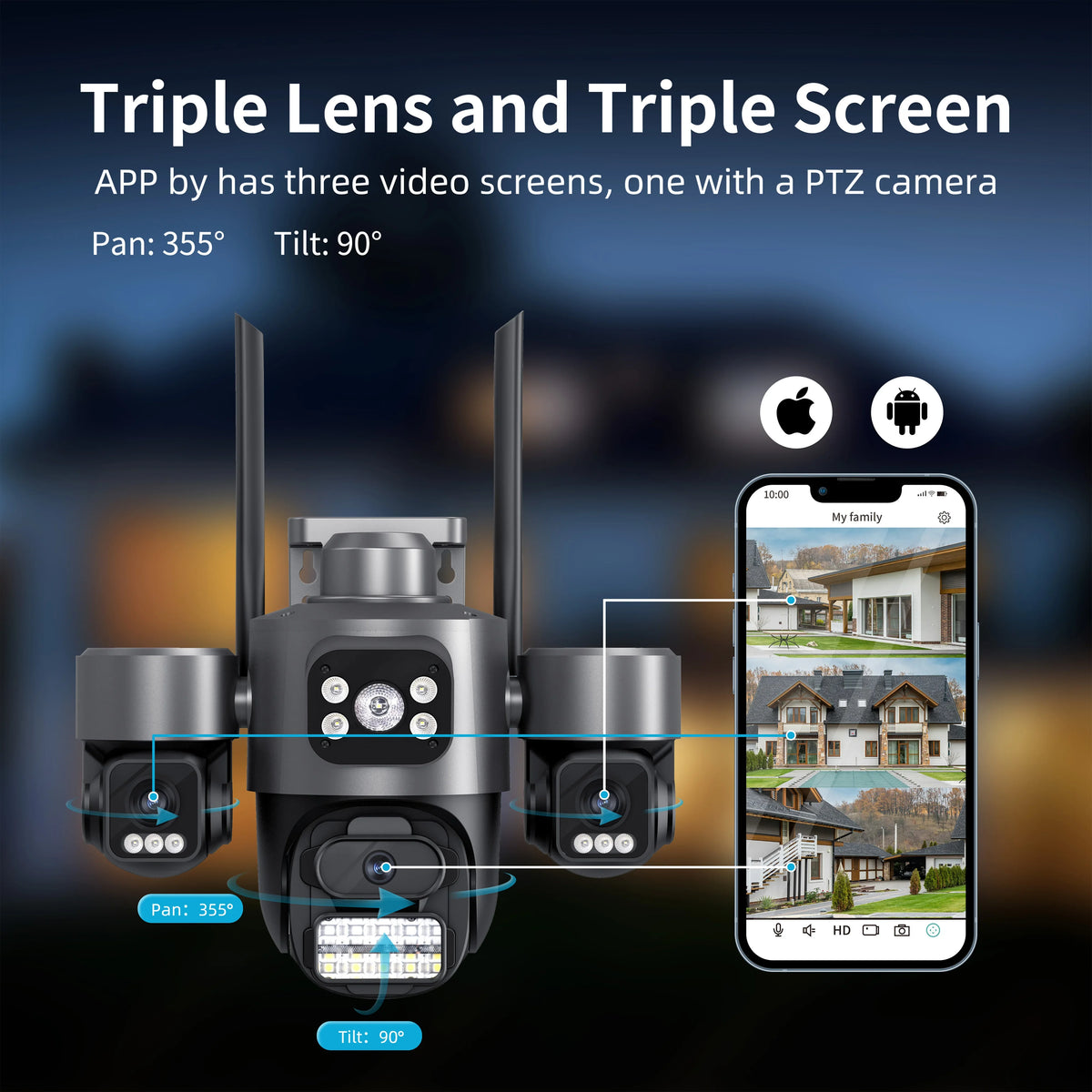 Telecamera IP 15MP con tracciamento automatico e 3 schermi