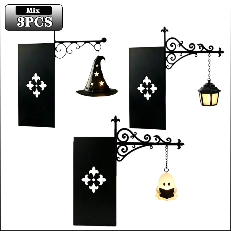Lanterna da scaffale vintage con luce appendibile