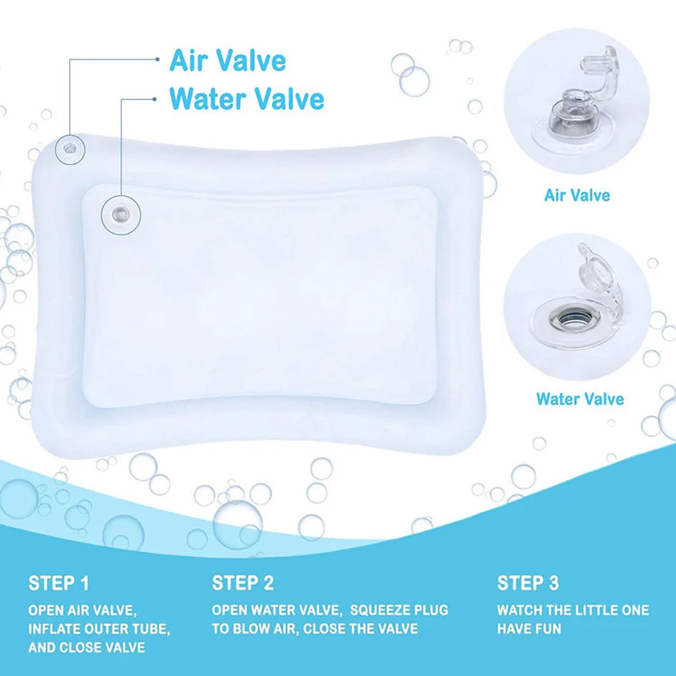 Tappetino acqua gonfiabile in PVC con pesci galleggianti