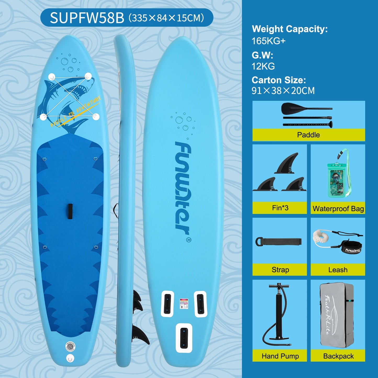 Feath-R-Lite 11' SUP gonfiabile - kit accessori