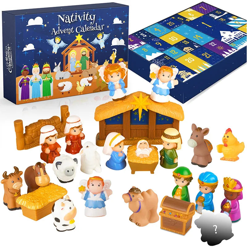 Calendario dell'Avvento DIY con Natività in mattoncini 24 giorni