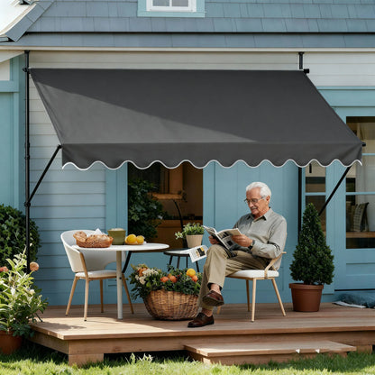 Tenda da Sole Retrattile Senza Fori – Ombra Perfetta per Balcone e Terrazza