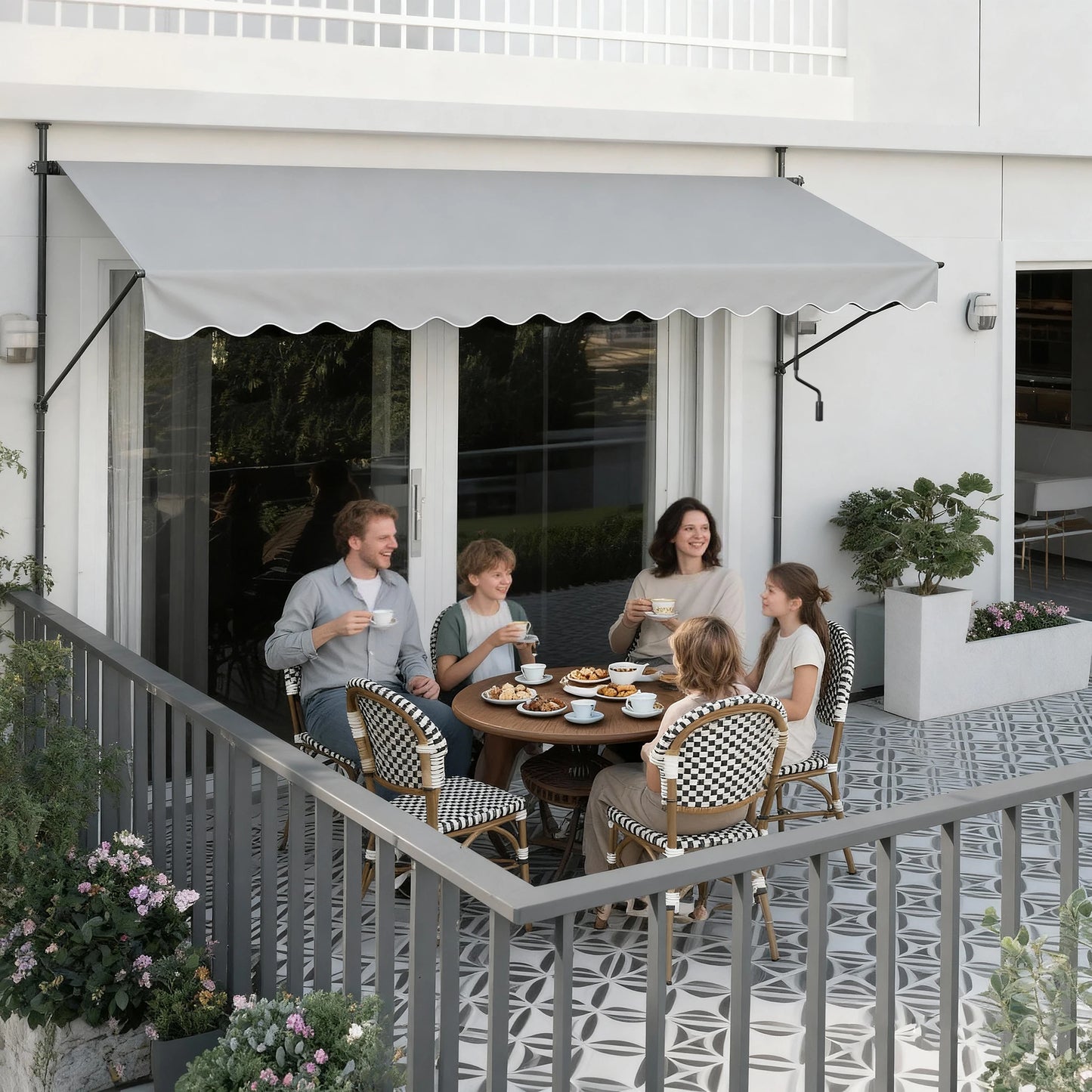 Tenda da Sole Retrattile Senza Fori – Ombra Perfetta per Balcone e Terrazza