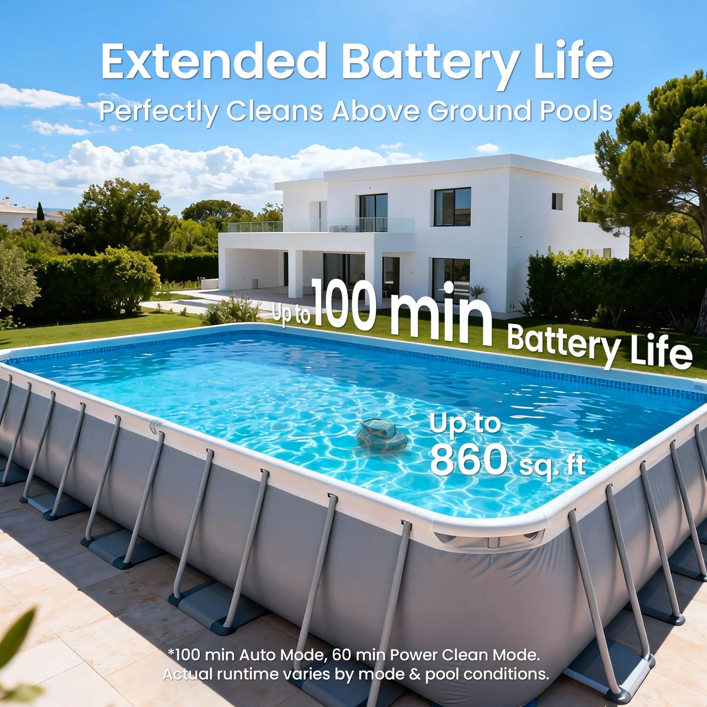 Robot piscina IPER ricondizionato cordless — 90 min e parcheggio auto