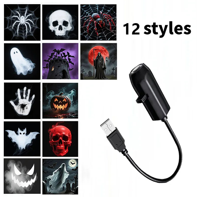Proiettore LED USB per stanza con motivi switchabili Halloween