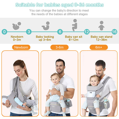 Marsupio ergonomico con sgabello da vita multiuso