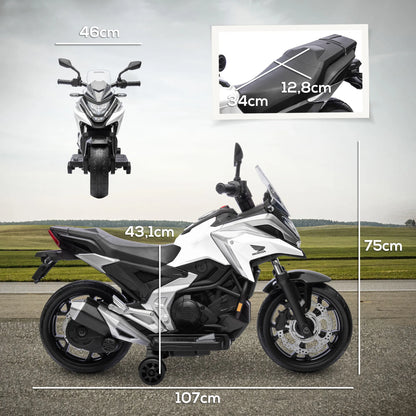 Moto elettrica per bambini — avvio con pulsante e musica