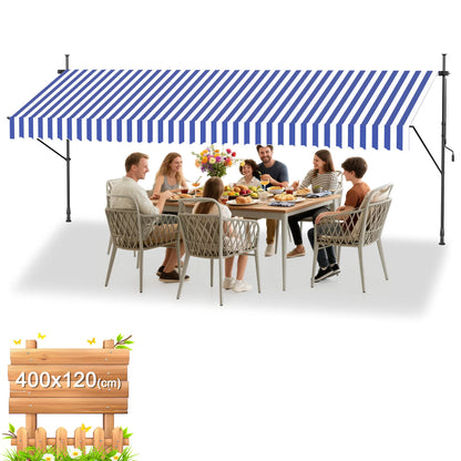 Tenda da Sole Retrattile Senza Fori – Ombra Perfetta per Balcone e Terrazza