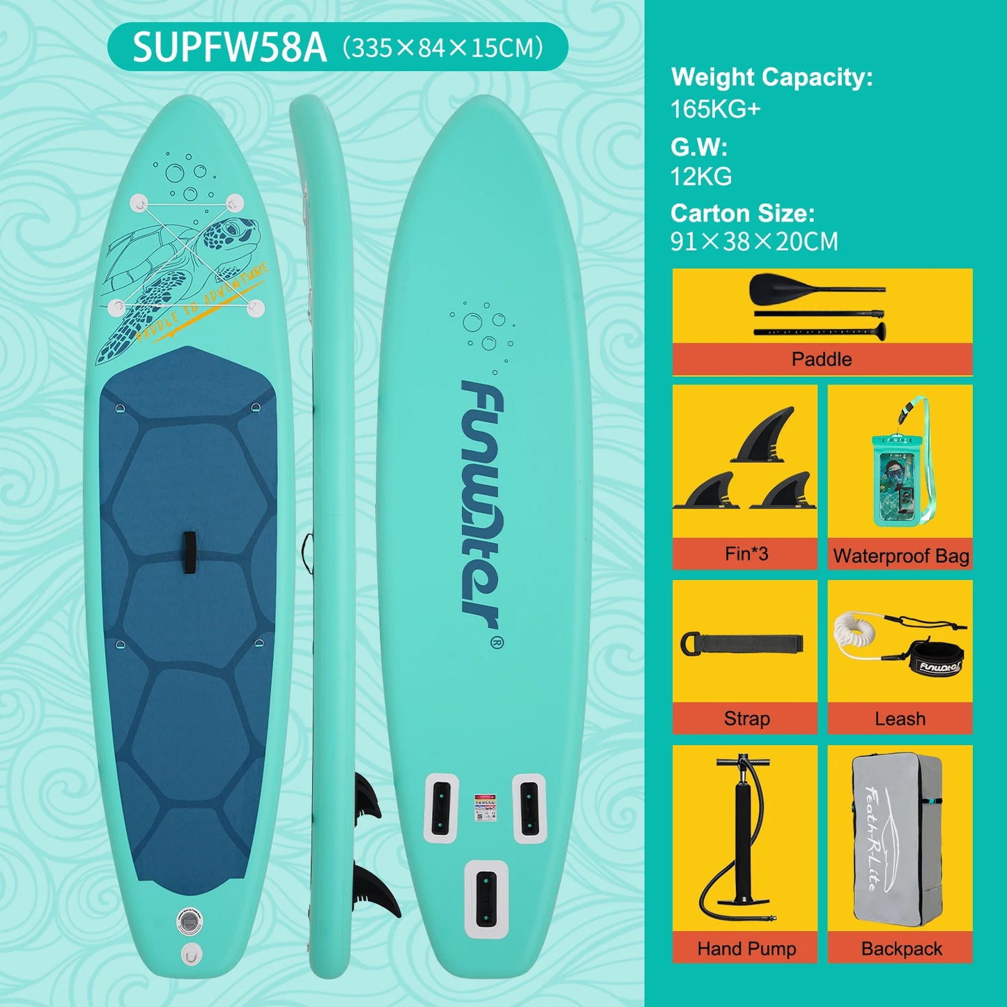 Feath-R-Lite 11' SUP gonfiabile - kit accessori