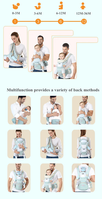 Marsupio ergonomico con sgabello da vita multiuso