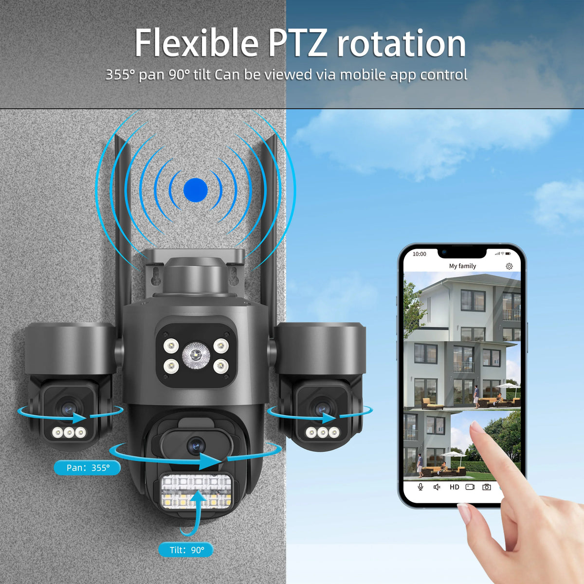 Telecamera IP 15MP con tracciamento automatico e 3 schermi