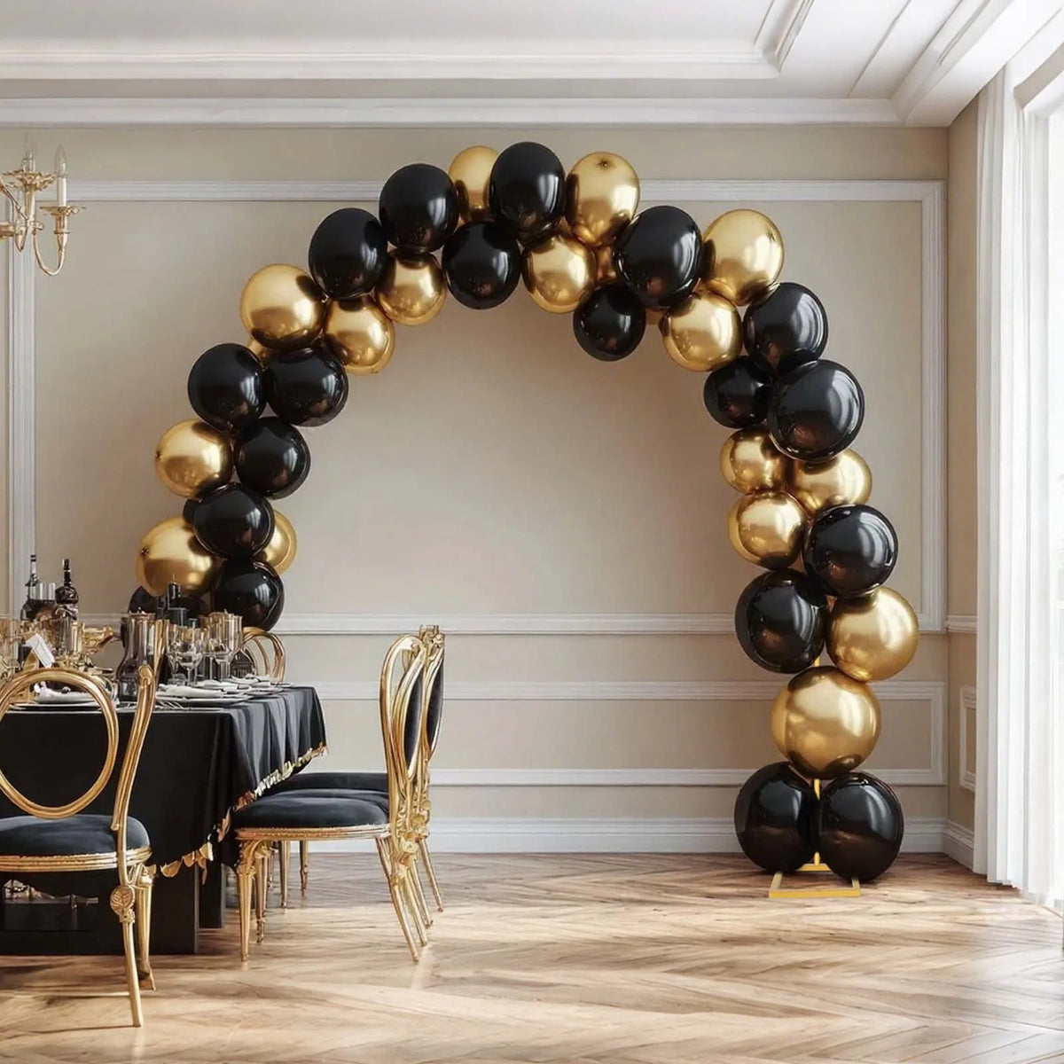 Arco circolare in metallo gold 2,1×2,4 m - riutilizzabile