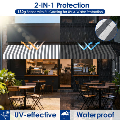 Tenda da Sole Retrattile Senza Fori – Ombra Perfetta per Balcone e Terrazza