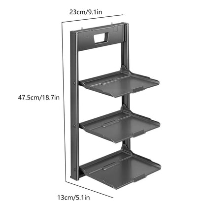 Scaffale 3 Ripiani con Ventose Potenti, Antiscivolo