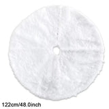 Gonna per albero di Natale in peluche bianco soffice