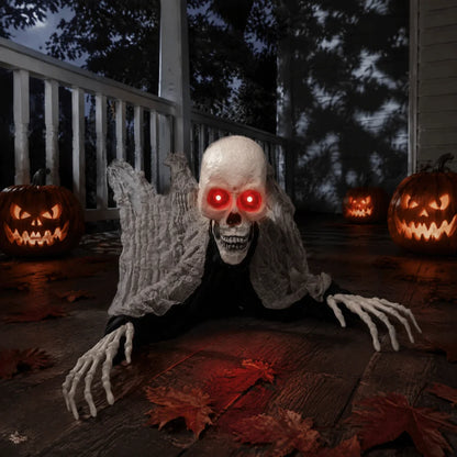 Fantasma Strisciante Halloween con Occhi Rossi Luminosi