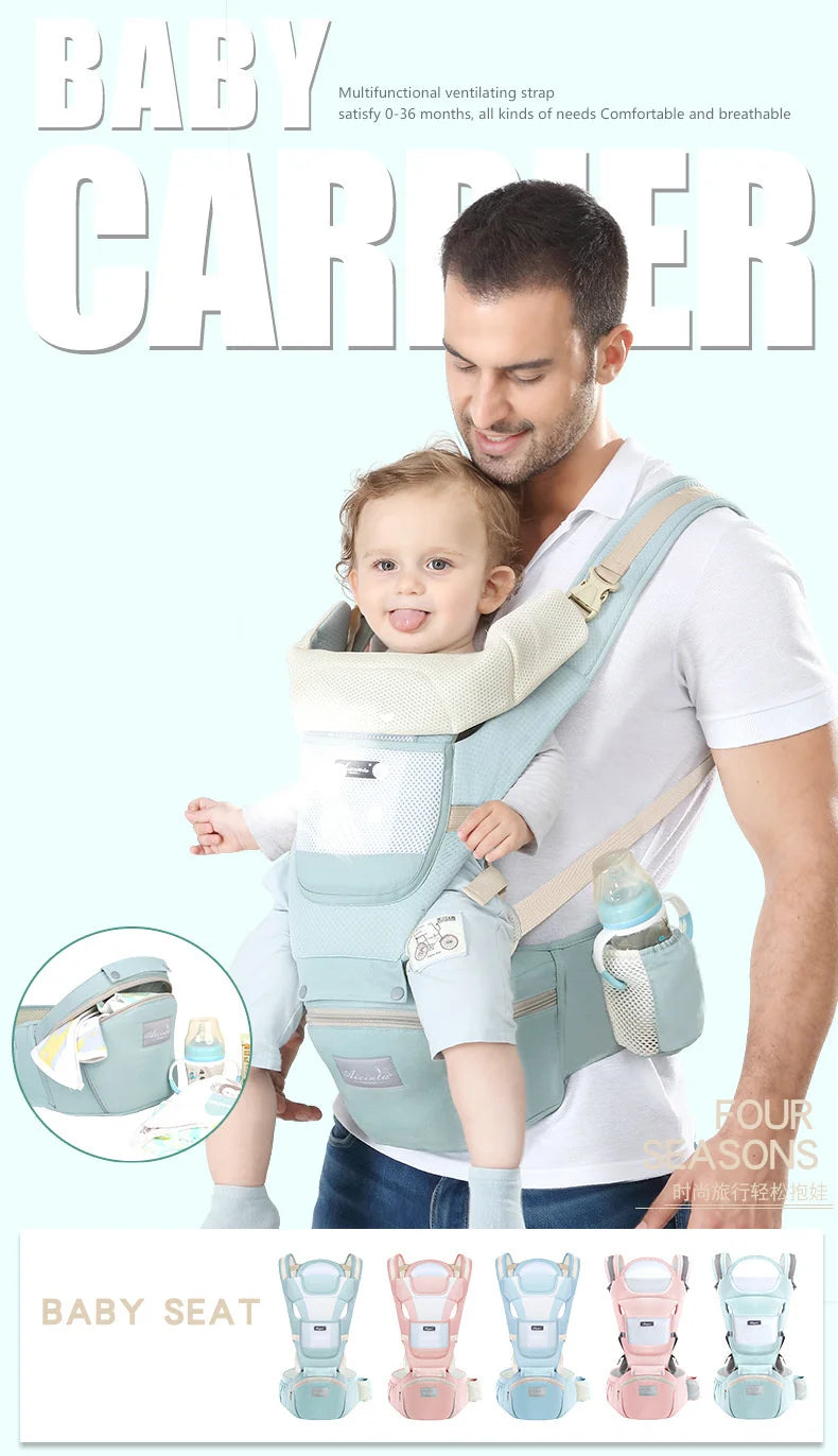 Marsupio ergonomico con sgabello da vita multiuso