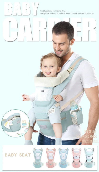 Marsupio ergonomico con sgabello da vita multiuso
