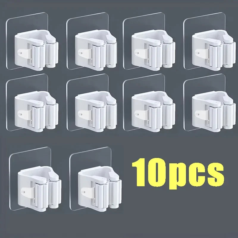 Porta scope da parete con fissaggio adesivo impermeabile