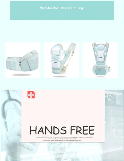 Marsupio ergonomico con sgabello da vita multiuso