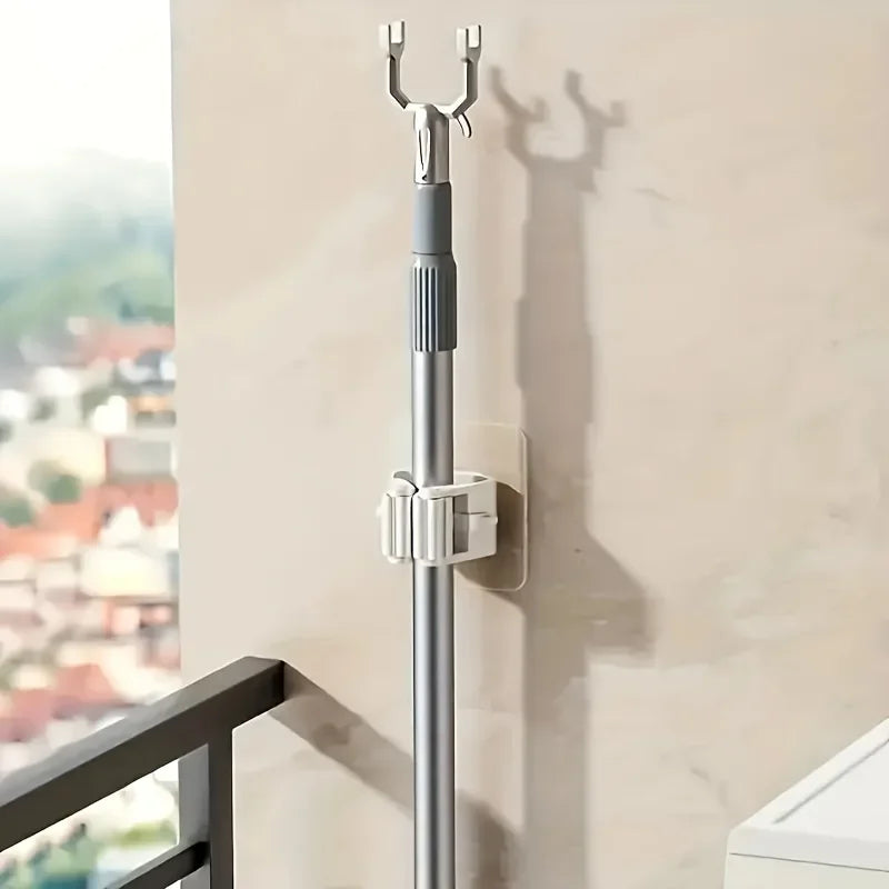 Porta scope da parete con fissaggio adesivo impermeabile