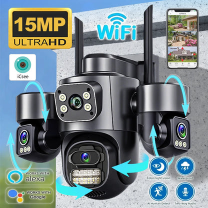 Telecamera IP 15MP con tracciamento automatico e 3 schermi
