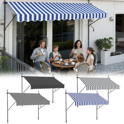 Tenda da Sole Retrattile Senza Fori – Ombra Perfetta per Balcone e Terrazza