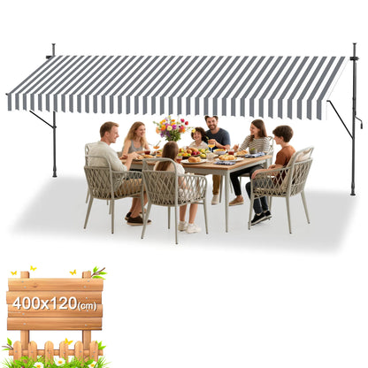 Tenda da Sole Retrattile Senza Fori – Ombra Perfetta per Balcone e Terrazza