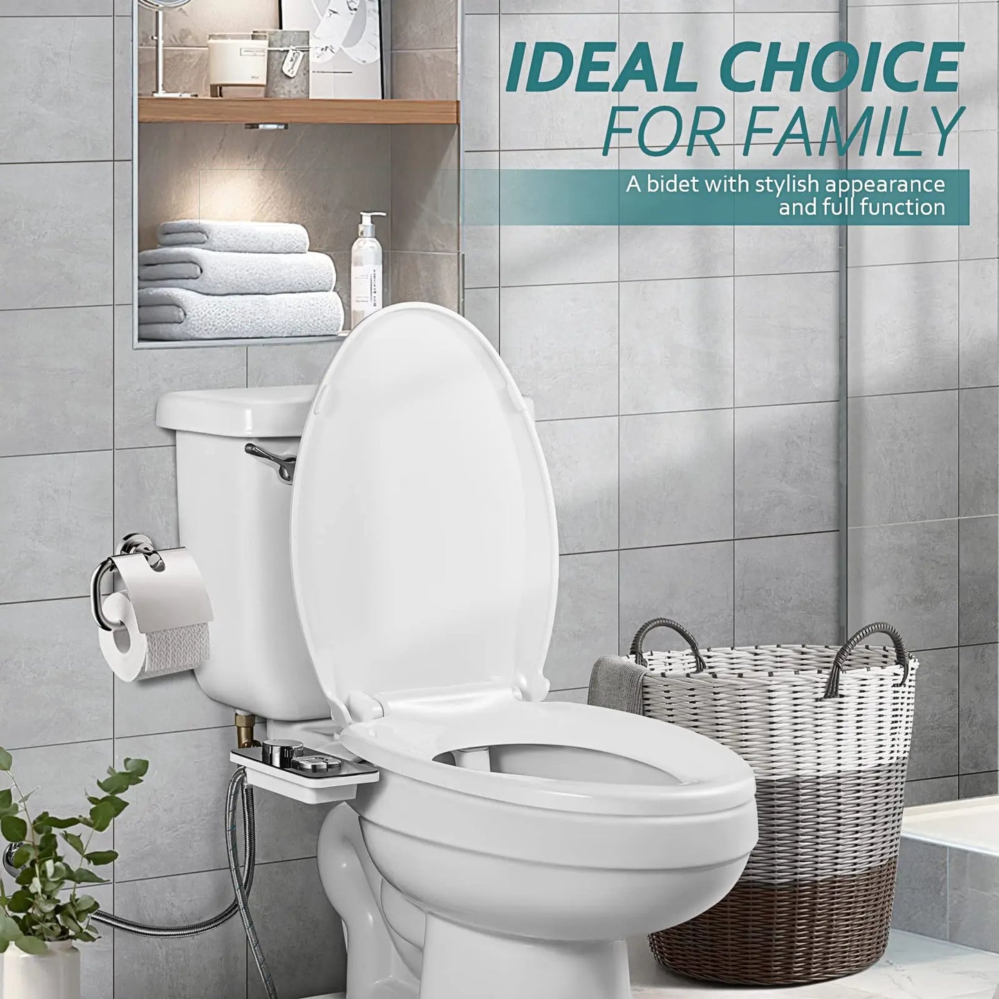 Bidet da sedile ultra-sottile non elettrico – Lavaggio frontale e posteriore per igiene personale