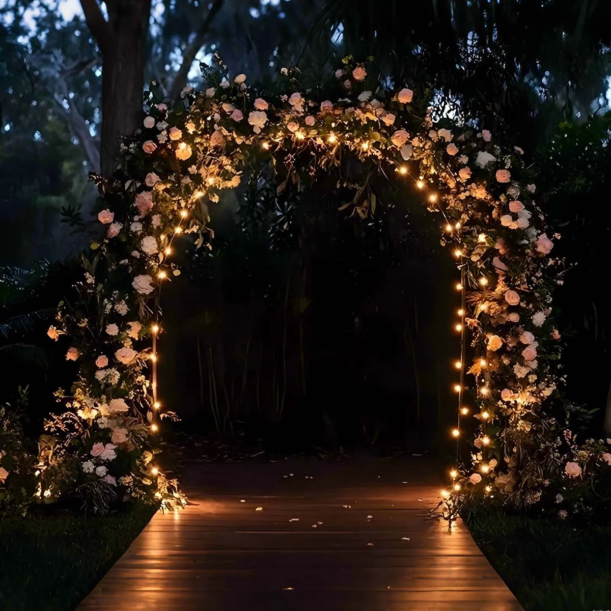 Arco circolare in metallo gold 2,1×2,4 m - riutilizzabile
