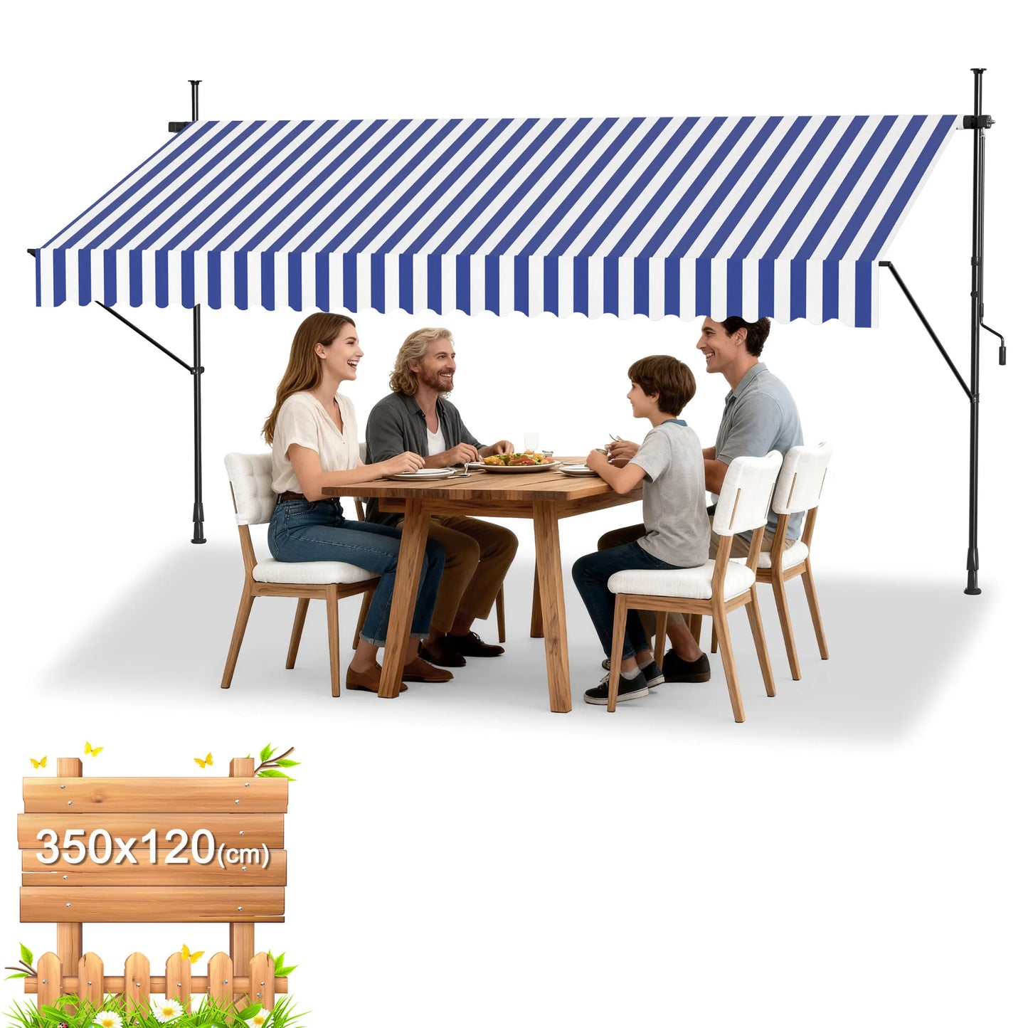 Tenda da Sole Retrattile Senza Fori – Ombra Perfetta per Balcone e Terrazza