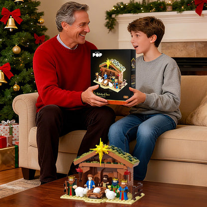 Presepe in mattoncini 281pz con personaggi e stalla