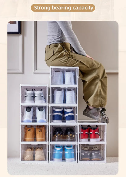 Scatola porta-scarpe trasparente pieghevole 6 livelli
