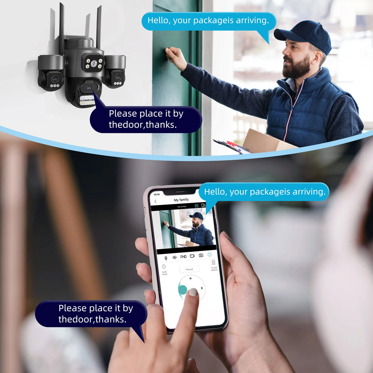Telecamera IP 15MP con tracciamento automatico e 3 schermi