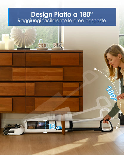 Lavapavimenti bagnato/asciutto 180° Lay-Flat con asciugatura