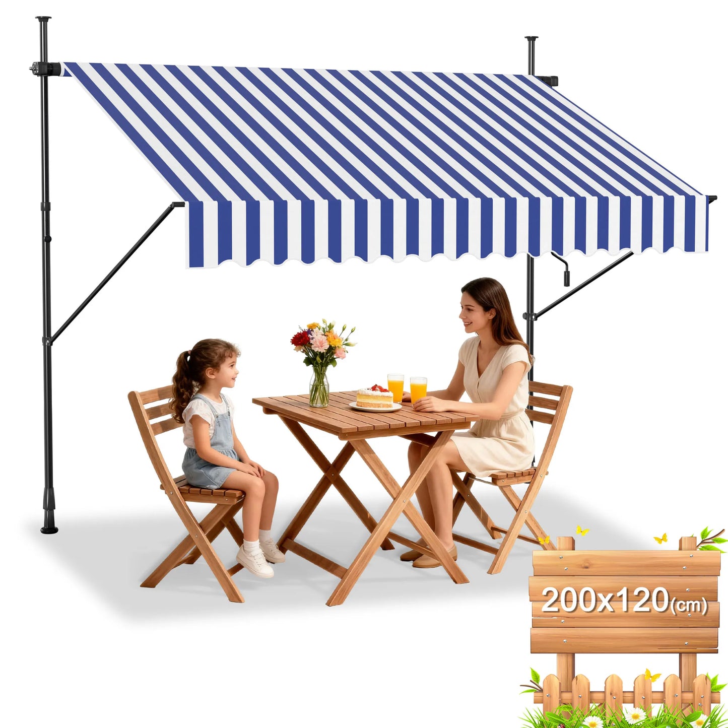 Tenda da Sole Retrattile Senza Fori – Ombra Perfetta per Balcone e Terrazza