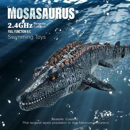 Mosasauro RC galleggiante con spruzzo d'acqua e luci