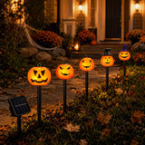 Luci solari Halloween a zucca 5 pezzi con cappello