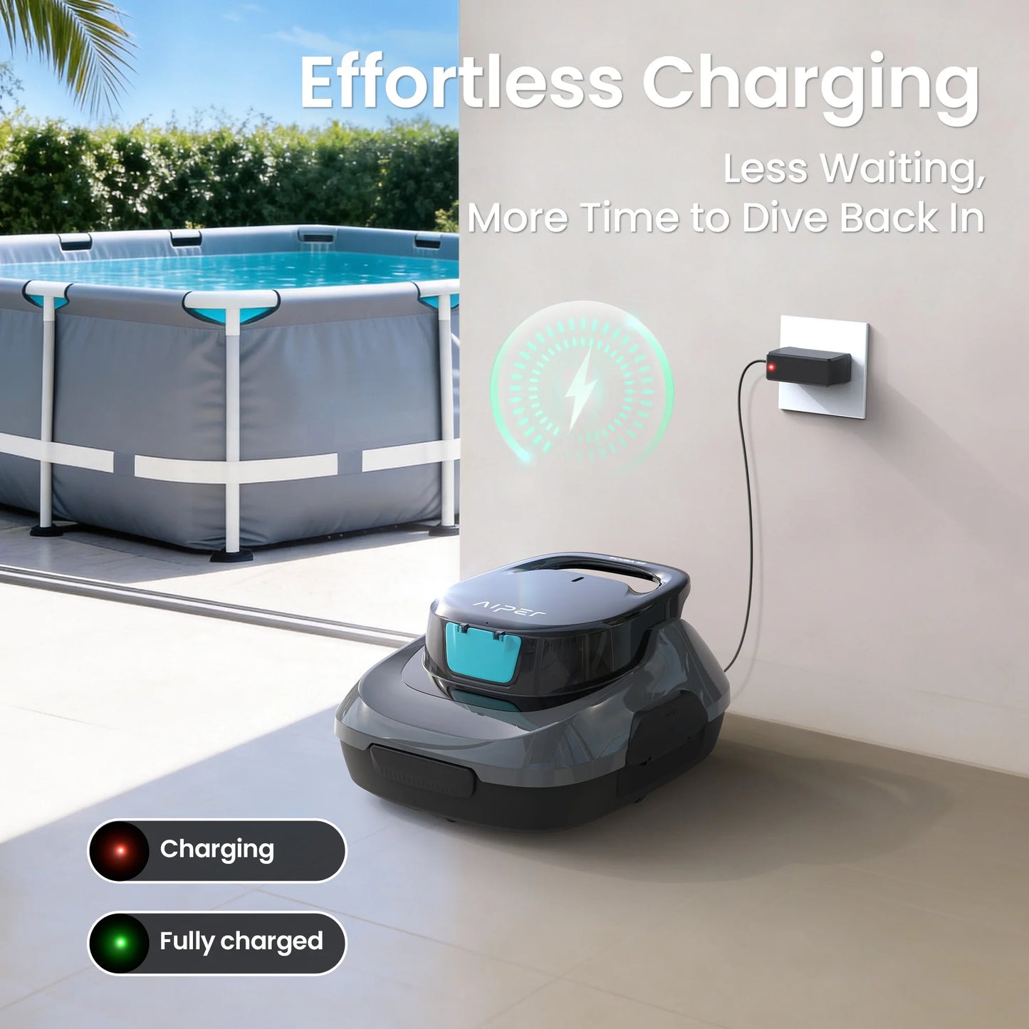 Robot piscina IPER ricondizionato cordless — 90 min e parcheggio auto