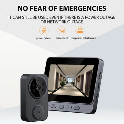 Campanello video 4,3'' IPS con interfono 2.4G wireless