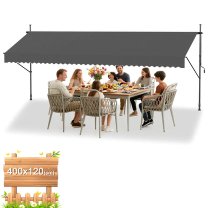Tenda da Sole Retrattile Senza Fori – Ombra Perfetta per Balcone e Terrazza
