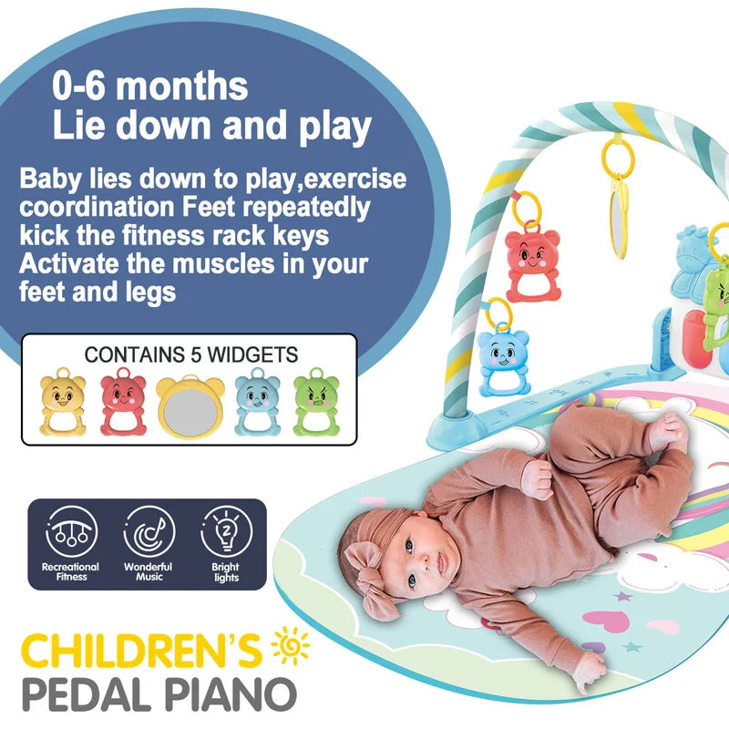 Tappeto gioco musicale per neonati con pianoforte staccabile
