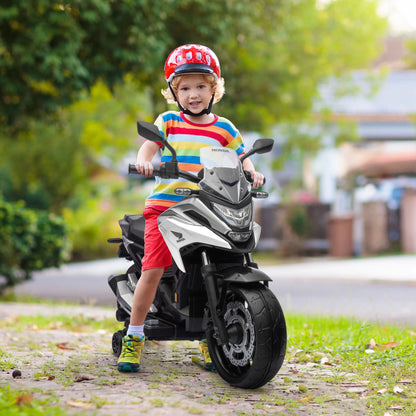 Moto elettrica per bambini — avvio con pulsante e musica
