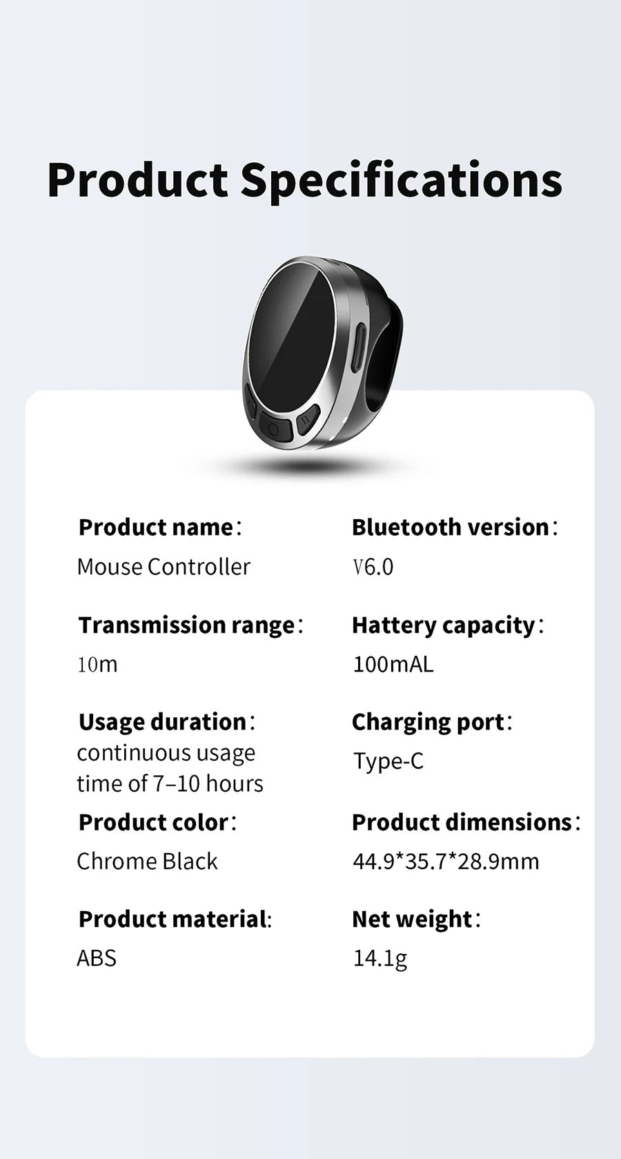 Telecomando Bluetooth con anello scroll compatto e portatile TPKI