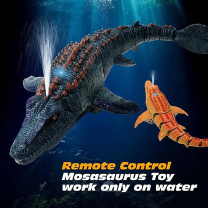 Mosasauro RC galleggiante con spruzzo d'acqua e luci