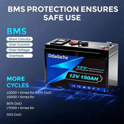 Batteria al Litio LiFePO4 12V 150Ah – Energia affidabile e lunga autonomia per ogni utilizzo outdoor e off-grid